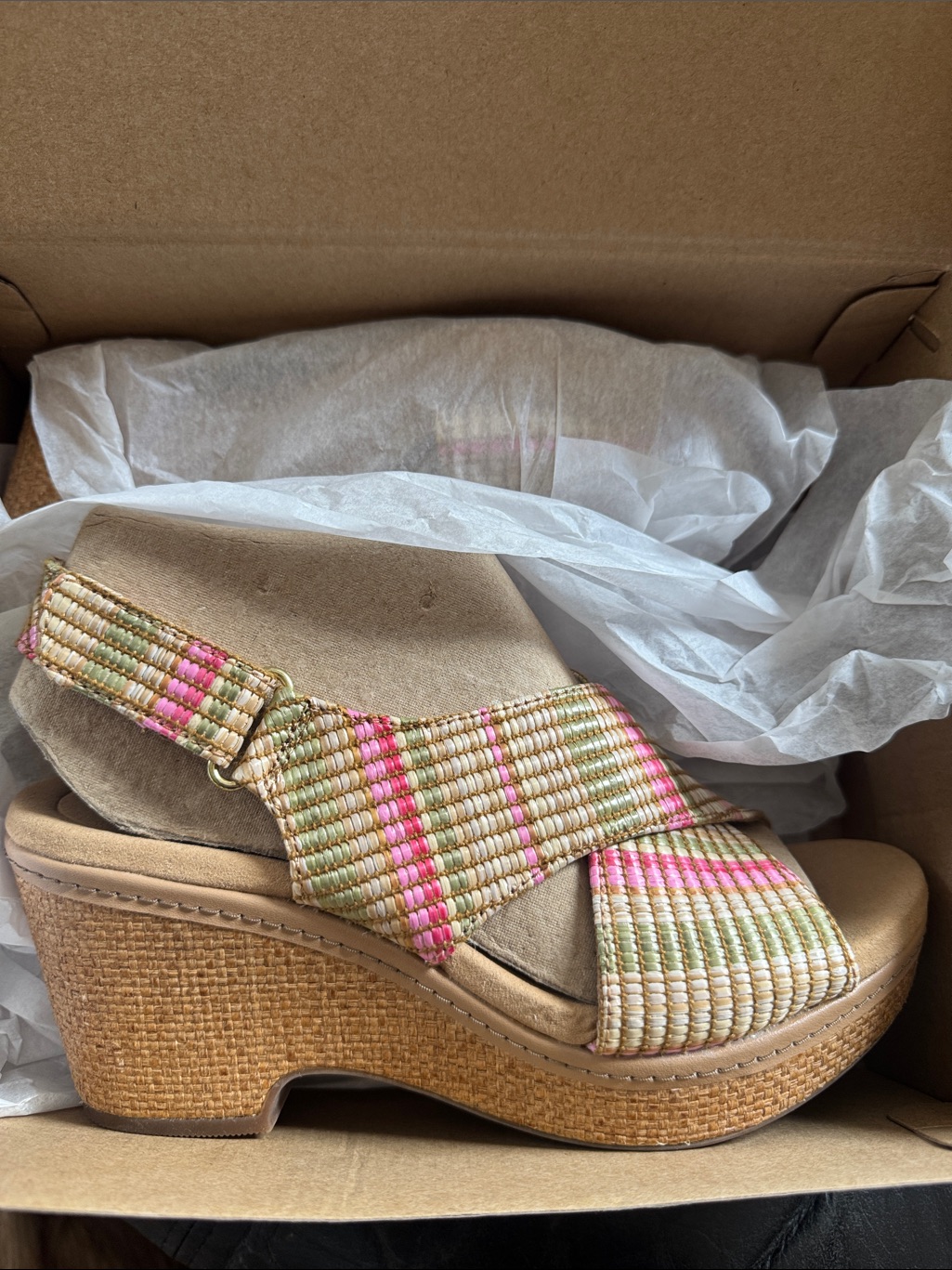 Clarks Woven Slingback Wedge Sandal